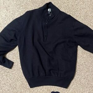 Footjoy Wool Quarter Zip Black - Size Small.
